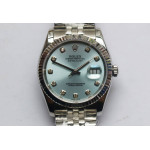 DateJust 36mm Fluted Bezel SS Blue Dial Diamonds Marker  Jubilee Bracelet BP A2824