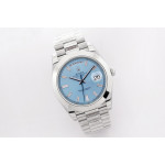 Day Date 40mm SS 1:1 Best Edition Diamands Marker Blue Dial SS Bracelet A2836 EWF