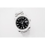 Day Date 40mm SS 1:1 Best Edition Diamands Marker Black&Silver Dials SS Bracelet A2836 EWF