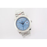 Day Date 40mm SS 1:1 Best Edition Stick Marker Blue Dial SS Bracelet A2836 EWF