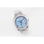 Day Date 40mm SS 1:1 Best Edition Roman Marker Blue Dial SS Bracelet A2836 EWF