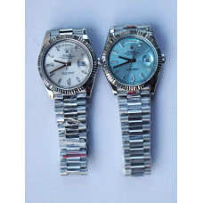 DayDate 40mm Fluted Pres 904L SS Silver&Blue dials Diamonds Marker Bracelet GMF A2836