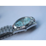 DayDate 40mm Fluted Pres 904L SS Silver&Blue dials Diamonds Marker Bracelet GMF A2836