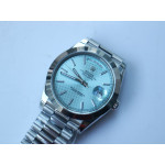 DayDate 40mm Fluted Pres 904L SS Blue Dial Stick Marker Bracelet GMF A2836