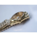 DayDate 40mm 904L Fluted YG/YG Black&Gold Dial Diamonds Marker Bracelet GMF SA3255