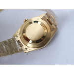 DayDate 40mm 904L Fluted YG/YG Gold&Green&Silver Dials Stick Marker Bracelet GMF A2836