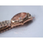 DayDate 40mm 904L Fluted RG/RG Brown&RG Dial Diamonds Marker Bracelet GMF SA3255