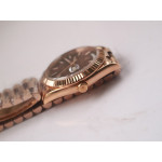 DayDate 40mm 904L Fluted RG/RG Brown&RG Dial Stick Marker Bracelet GMF A2836