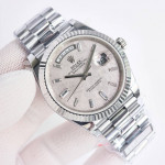 DayDate 40 SS Best Edition 904L Steel meteorite Dial Crystal Marker on President Bracelet QF A2836 V5 (Gain Weight)