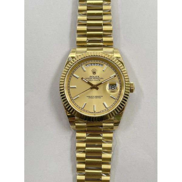 DayDate 40 YG Case Gain Weight Gold Dial Stick Marker President Bracelet GSF SA3235