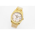 Day Date 40mm YG 1:1 Best Edition Roman Marker White&Gold Dials YG Bracelet A2836 EWF