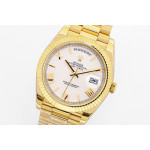 Day Date 40mm YG 1:1 Best Edition Roman Marker White&Gold Dials YG Bracelet A2836 EWF