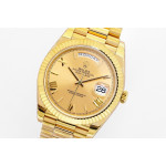 Day Date 40mm YG 1:1 Best Edition Roman Marker White&Gold Dials YG Bracelet A2836 EWF