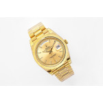 Day Date 40mm YG 1:1 Best Edition Stick Marker Gold Dial YG Bracelet A2836 EWF