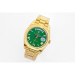 Day Date 40mm YG 1:1 Best Edition Roman Marker Green Dial YG Bracelet A2836 EWF