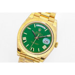 Day Date 40mm YG 1:1 Best Edition Roman Marker Green Dial YG Bracelet A2836 EWF