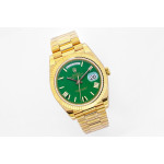 Day Date 40mm YG 1:1 Best Edition Roman Marker Green Dial YG Bracelet A2836 EWF