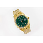 Day Date 36mm YG 1:1 Best Edition Stick Marker Green Dial Bracelet A2836 EWF