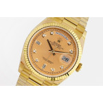 Day Date 36mm YG 1:1 Best Edition Diamonds Marker Gold Dial Bracelet A2836 EWF