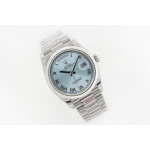 Day Date 36mm SS 1:1 Best Edition Roman Marker Ice Blue Dial Bracelet A2836 EWF