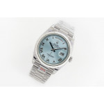 Day Date 36mm SS 1:1 Best Edition Roman Marker Ice Blue Dial Bracelet A2836 EWF