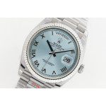 Day Date 36mm SS 1:1 Best Edition Roman Marker Ice Blue Dial Bracelet A2836 EWF