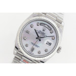 Day Date 36mm SS 1:1 Best Edition Diamonds Marker MOP Dial Bracelet A2836 EWF