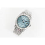 Day Date 36mm SS 1:1 Best Edition Diamonds Marker Ice Blue Dial Bracelet A2836 EWF