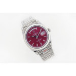 Day Date 36mm SS 1:1 Best Edition Stick Marker Red Dial Bracelet A2836 EWF