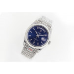 Day Date 36mm SS 1:1 Best Edition Stick Marker Blue Dial Bracelet A2836 EWF