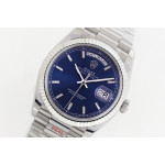 Day Date 36mm SS 1:1 Best Edition Stick Marker Blue Dial Bracelet A2836 EWF