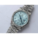 DayDate 40mm Fluted Pres SS Blue dial Arab Marker Bracelet BP A2813