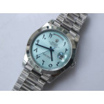 DayDate 40mm Smooth Pres SS Blue dial Arab Marker Bracelet BP A2813