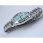 DayDate 40mm Diamonds Bezel Pres SS Blue dial Arab Marker Bracelet BP A2813