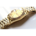 DayDate 36mm Diamonds Bezel Pres YG Gold Dial Stick Marker Bracelet BP A2813