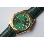 DayDate 36mm Fluted Pres YG Green Stick Marker Leather BP A2836