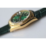 DayDate 36mm Fluted Pres YG Green Stick Marker Leather BP A2836