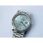 DayDate 40mm Diamond Bezel Pres SS Silver&Blue&Black dials Diamonds Marker Bracelet BP A2836