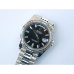 DayDate 40mm Diamond Bezel Pres SS Silver&Blue&Black dials Diamonds Marker Bracelet BP A2836