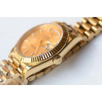 DayDate 40mm Fluted YG Gold Dial Stick Marker Bracelet BP A2813