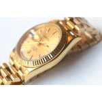 DayDate 40mm Fluted YG Gold Dial Stick Marker Bracelet BP A2813