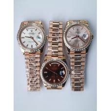 DayDate 40mm Diamonds Bezel RG/RG Brown&White&Pink Dials Dialmonds Marker Bracelet BPF A2836