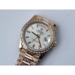 DayDate 40mm Diamonds Bezel RG/RG Brown&White&Pink Dials Dialmonds Marker Bracelet BPF A2836