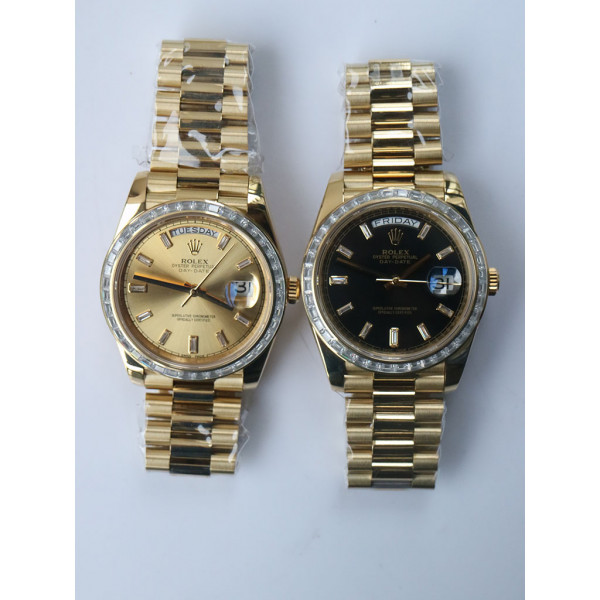 DayDate 40mm Diamonds Bezel YG Black&Gold Dials Dialmonds Marker Bracelet BPF A2836