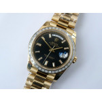 DayDate 40mm Diamonds Bezel YG Black&Gold Dials Dialmonds Marker Bracelet BPF A2836