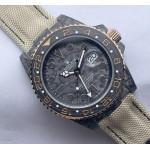 GMT DIW Carbon Best Edition Black Dial RG Bezel Desert Gray Nylon Strap SA3186 CHS OMF 