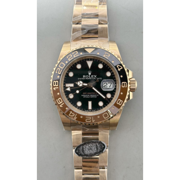 GMT-Master II 126715 CHNR RG Plated 904L Steel 1:1 Best Edition Clean DD3285 (Correct Hand Stack)