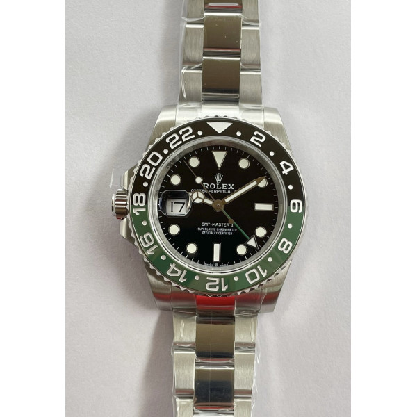 GMT II 126720VTNR SS Green/Black Bezel Black Dial Oyster Bracelet BP A2813 CHS