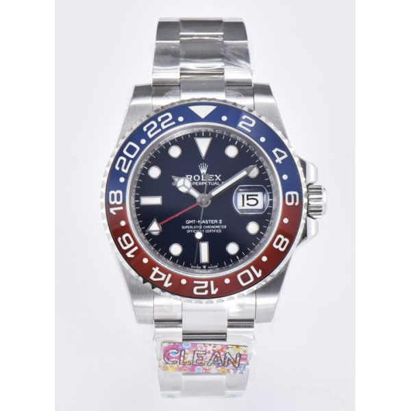 GMT II 126719 Blue Dial 904L SS/SS Oyster Bracelet Clean VR3186 CHS