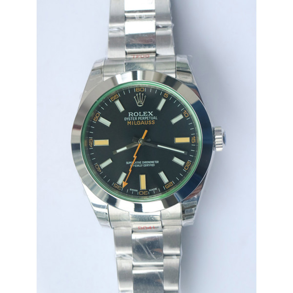 Milgauss 116400 GV Green Sapphire 904L 1:1 Best Edition Black Dial SS Bracelet A2836 DJF